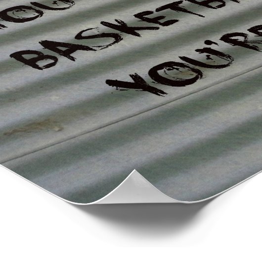 バスケットボール引用文の落書きオン波付きアイアン015 ポスター (角)