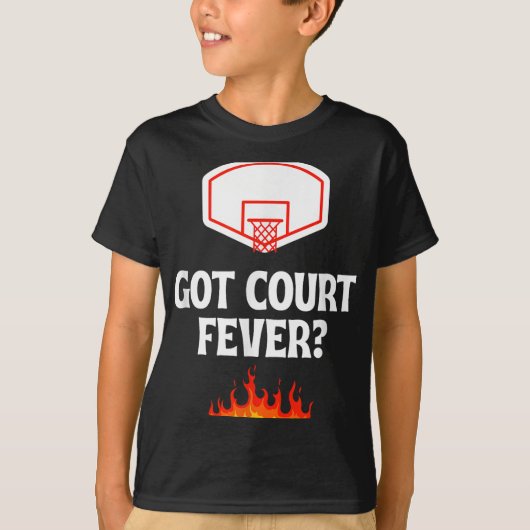 バスケットボール得- Court Fever_ – 東京デザイン Tシャツ (正面)