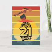 バスケットボール応援から21歳の誕生日へサンセット カード (正面)