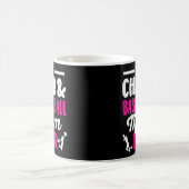 バスケットボール応援グラフィック女性母チアリーダー コーヒーマグカップ (中央)