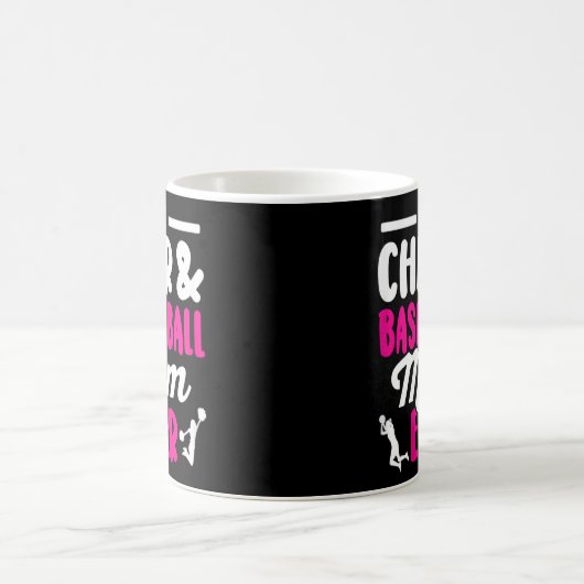 バスケットボール応援グラフィック女性母チアリーダー コーヒーマグカップ (中央)