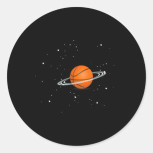バスケットボール愛好家バスケットボールプレーヤー宇宙おもしろい ラウンドシール