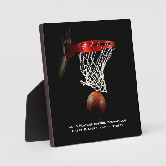 バスケットボール感動的引用文インスパイアプレイヤー フォトプラーク (正面)
