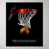 バスケットボール感動的引用文インスパイアプレイヤー ポスター (正面)