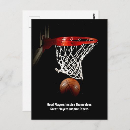 バスケットボール感動的引用文インスパイアプレイヤー ポストカード (正面/裏面)