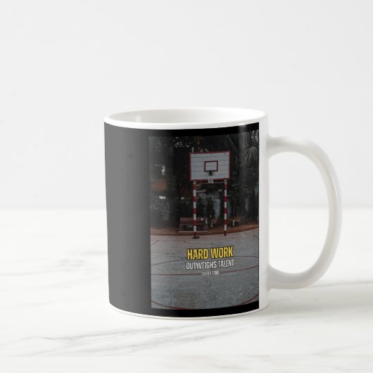 バスケットボール懸命作業動機引用文 コーヒーマグカップ (右)