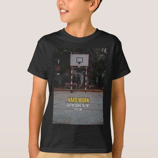 バスケットボール懸命作業動機引用文 Tシャツ (正面)