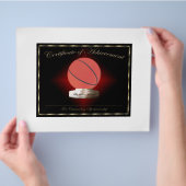 バスケットボール成績証明書 チラシ (手)