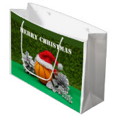 バスケットボール抱き枕メリークリスマス ラージペーパーバッグ (正面アングル)