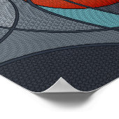 バスケットボール抽象芸術アートの構成 ポスター (角)