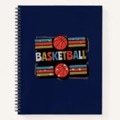 バスケットボール抽象芸術ワードアート – ミニマリスト ノートブック (正面)
