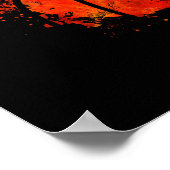 バスケットボール抽象芸術水彩画 ポスター (角)