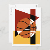 バスケットボール抽象芸術 ポストカード (正面/裏面)