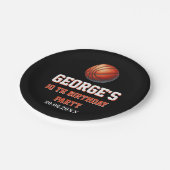 バスケットボール招待状ボーイバースデーパーティー ペーパープレート (アングル)