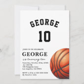 バスケットボール招待状ボーイバースデーパーティー 招待状 (正面)