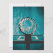 バスケットボール招待状ボーイバースデーパーティー 招待状 (裏面)