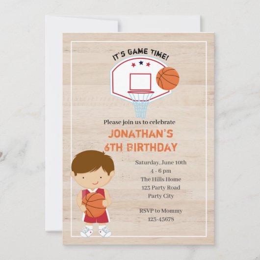 バスケットボール招待状- Boys Sports All Star 招待状 (正面)
