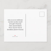 バスケットボール日付結婚の保存 インビテーションポストカード (裏面)