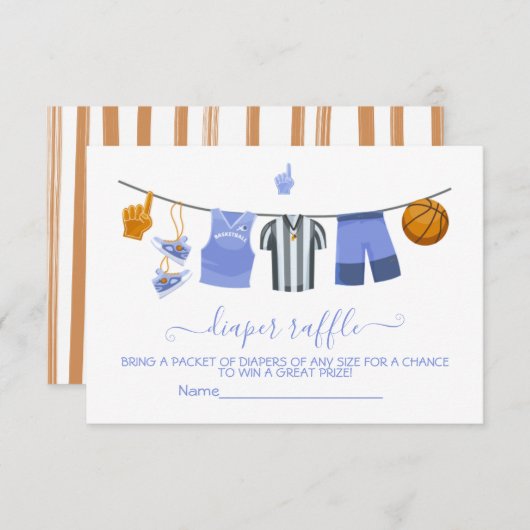 バスケットボール服のライン おむつくじ カード (正面/裏面)