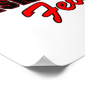 バスケットボール熱の赤と黒のデザイン ポスター (角)