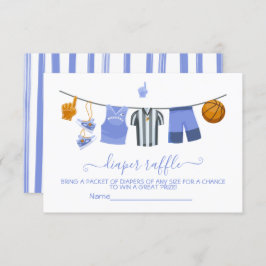 バスケットボール物干しおむつラッフルカード 招待状