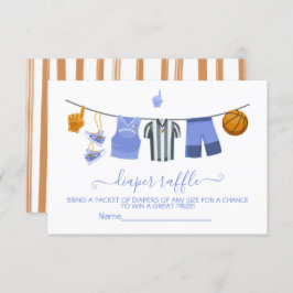 バスケットボール物干しおむつラッフルカード 招待状