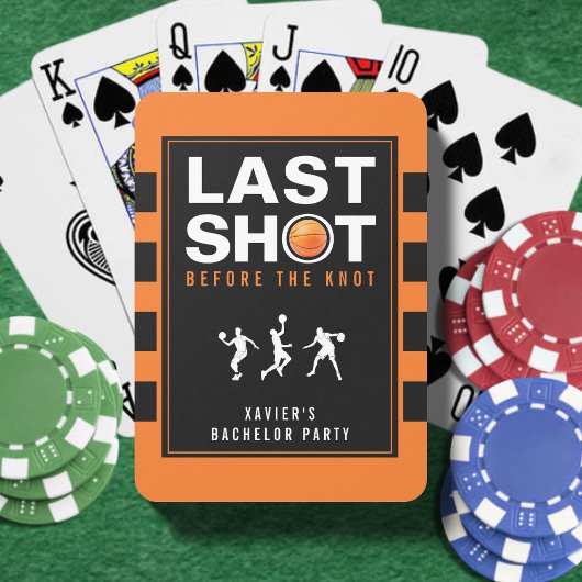 バスケットボール独身パーティーのラストショットオレンジストライプ トランプ