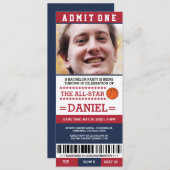 バスケットボール独身パーティーの招待状 招待状 (正面/裏面)