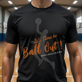 バスケットボール独身パーティー 本気でボール遊びしよう Tシャツ
