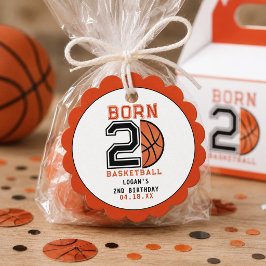 バスケットボール生まれのバスケ好きな2歳の誕生日パーティー フェイバータグ