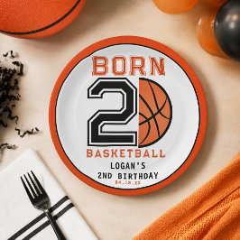 バスケットボール生まれのバスケ好きな2歳の誕生日パーティー ペーパープレート