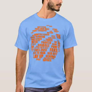 バスケットボール用語やる気を起こさせるワードクラウド Tシャツ