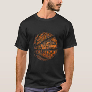 バスケットボール用語シやる気を起こさせるャツワードクラウドボーイ Tシャツ