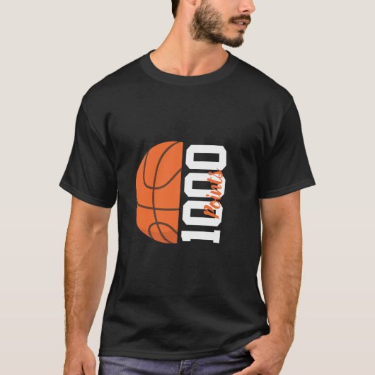 バスケットボール男子チーム「通算1000得点」 Tシャツ (正面)