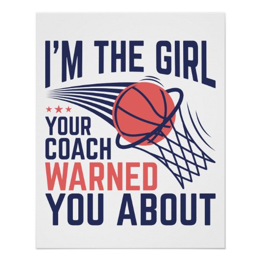 バスケットボール私はあなたのコーチの女の警告子 ポスター (正面)