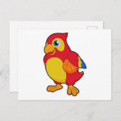 バスケットボール競技でのインコ ポストカード (正面/裏面)