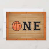 バスケットボール第1誕生日写真 招待状 (裏面)