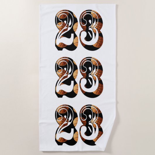 バスケットボール第23号はバスケットボールだ。 ビーチタオル (正面)