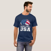 バスケットボール米国,チームを支援,米国国旗の夢 Tシャツ (正面フル)