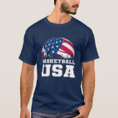 バスケットボール米国,チームを支援,米国国旗の夢 Tシャツ (正面)