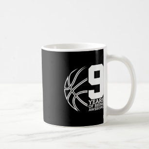 バスケットボール素晴らしの9年目誕生日 コーヒーマグカップ