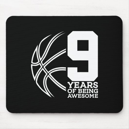 バスケットボール素晴らしの9年目誕生日 マウスパッド (正面)