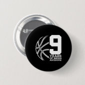 バスケットボール素晴らしの9年目誕生日 缶バッジ (正面&裏面)