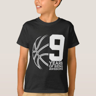 バスケットボール素晴らしの9年目誕生日 Tシャツ