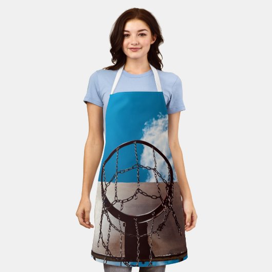 バスケットボール素晴らし エプロン (着用した状態)