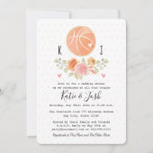 バスケットボール結婚をテーマにしたカップルのシャワー 招待状 (正面)