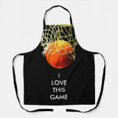 バスケットボール絵画イラストレーションのアートスポーツ エプロン (正面)