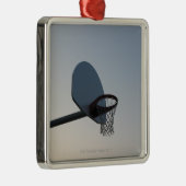 バスケットボール背板のたがおよび網。 澄んな青 メタルオーナメント (右)