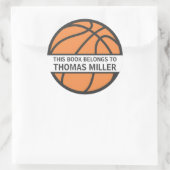 バスケットボール蔵書票ステッカー子供へ ラウンドシール (バッグ)