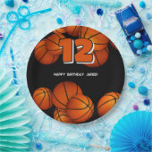 バスケットボール訛りの男の子スポーツパーティー ペーパープレート (パーティー)